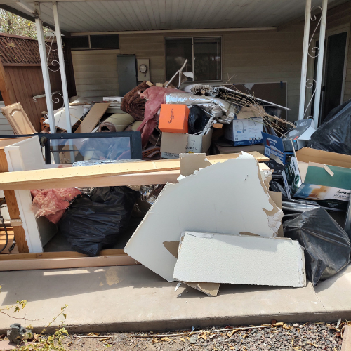 Carport clean out pick up trash